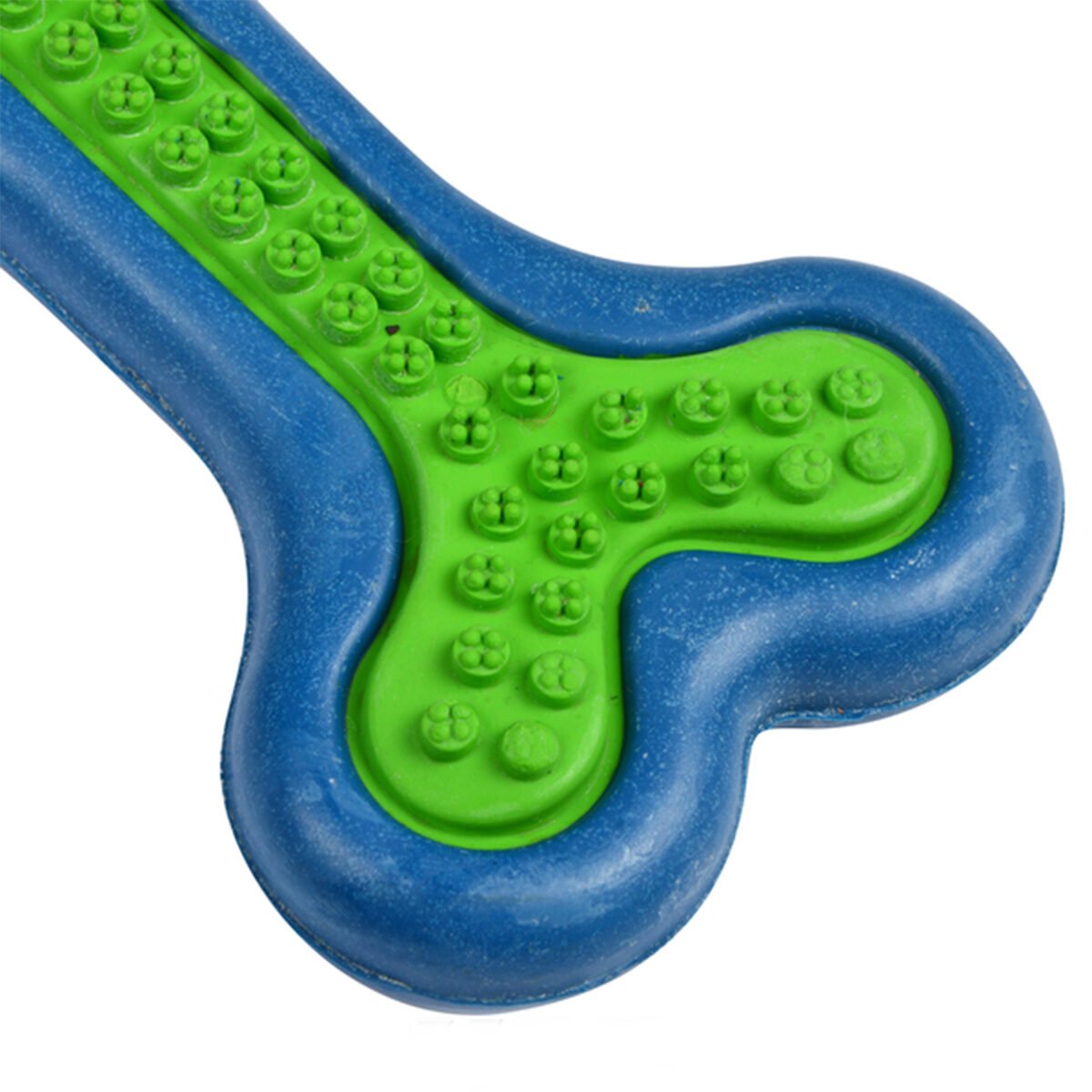 Jouet Os en caoutchouc bleu et vert L 11.5 cm Love Story