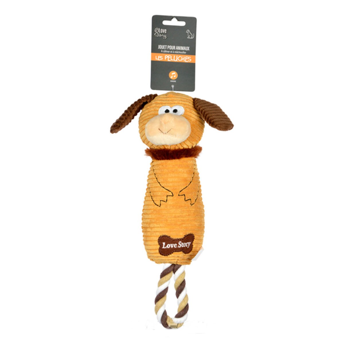 Plush sound dog toy L 34 cm for dog Love Story