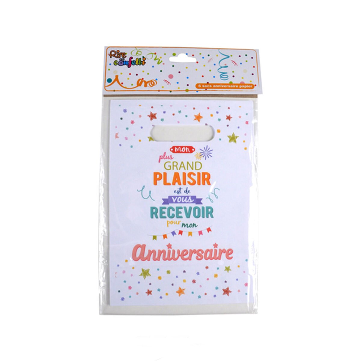 Laugh & Confetti Birthday Paper Candy Bags 6 Pack