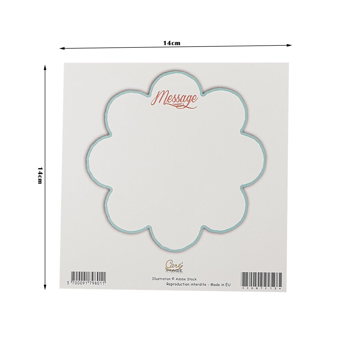 2-fold postcard for birthday 14 X 14 cm folded with Millennium envelope