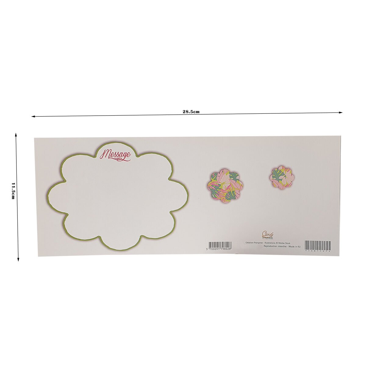 2-fold postcard for birthday L 28.5 X l 11.5 cm folded with Millennium envelope