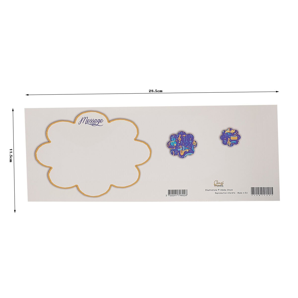 2-fold postcard for birthday L 28.5 X l 11.5 cm folded with Millennium envelope