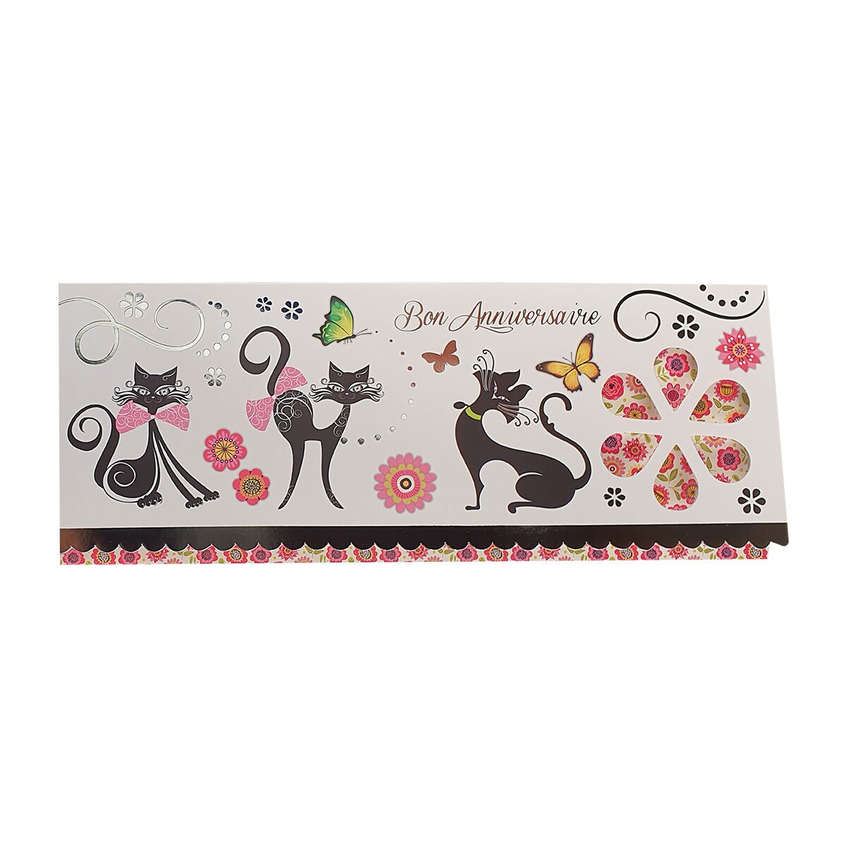 2-fold postcard for birthday L 28.5 X l 11.5 cm folded with Millennium envelope