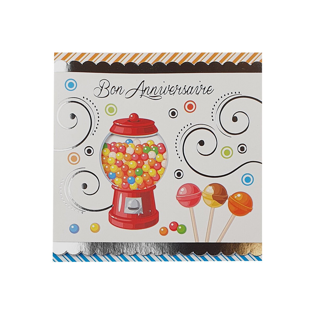 2-fold postcard for birthday 14 X 14 cm folded with Millennium envelope