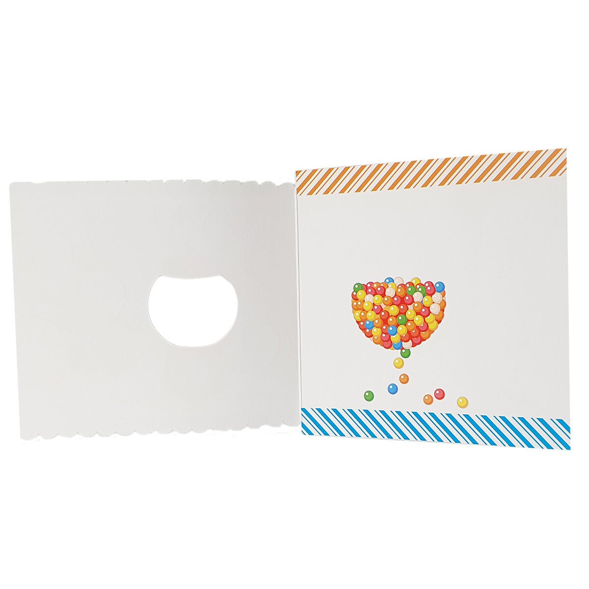2-fold postcard for birthday 14 X 14 cm folded with Millennium envelope