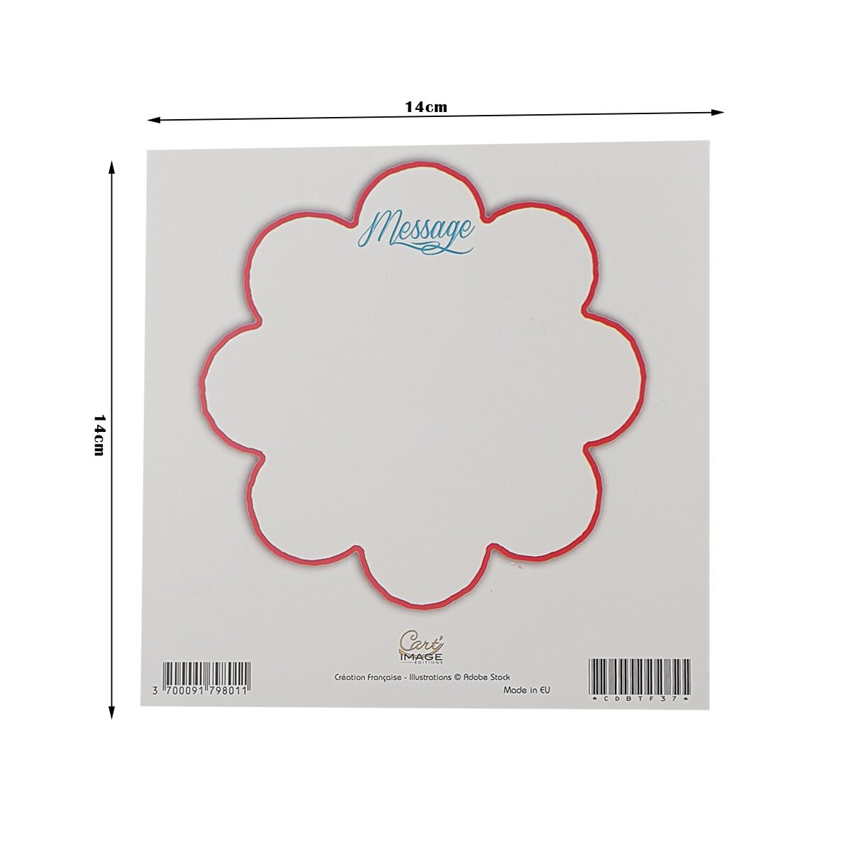 2-fold postcard for birthday 14 X 14 cm folded with Millennium envelope