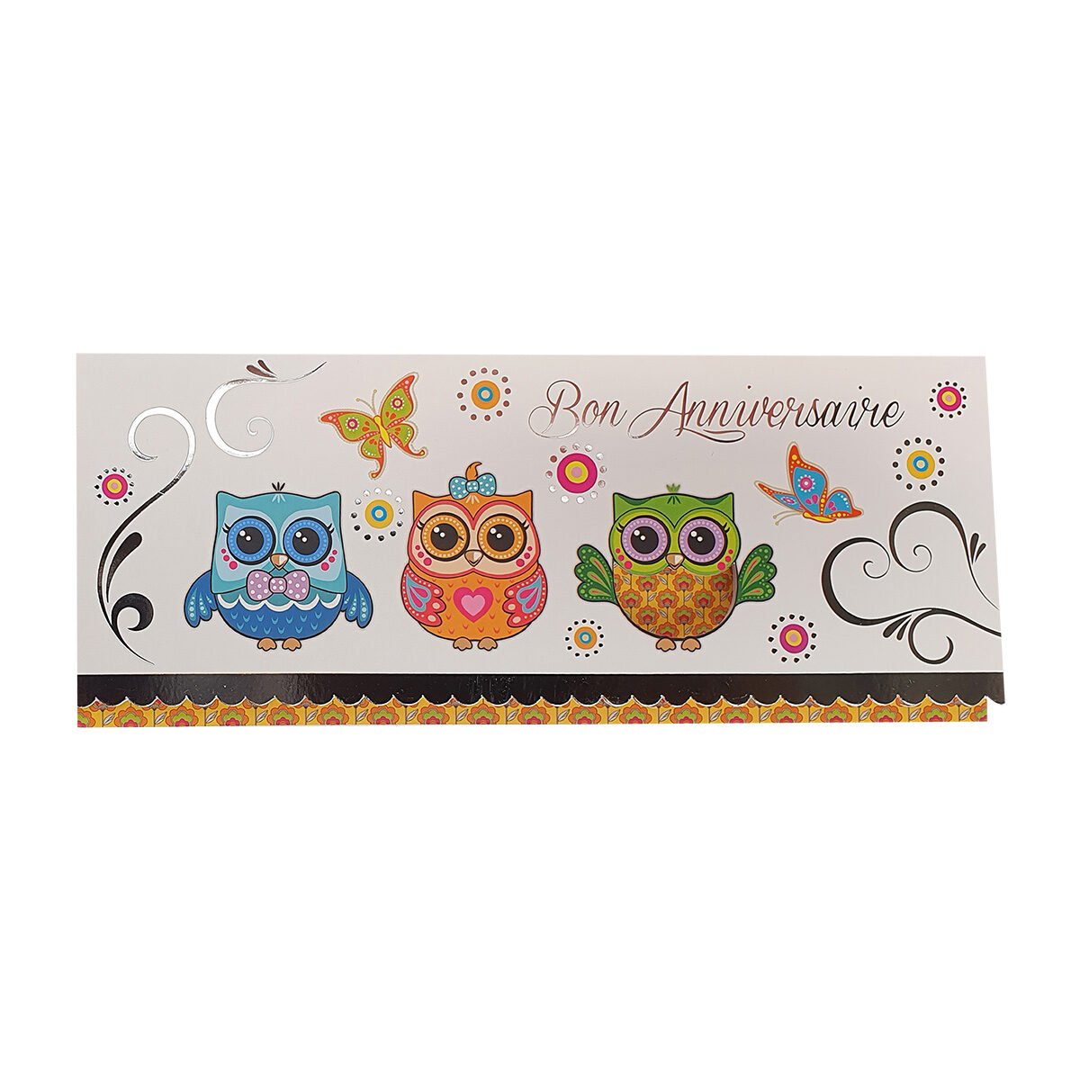 Carte postale 2 volets pour anniversaire de L 28.5 X l 11.5 cm pliée avec enveloppe Millénium