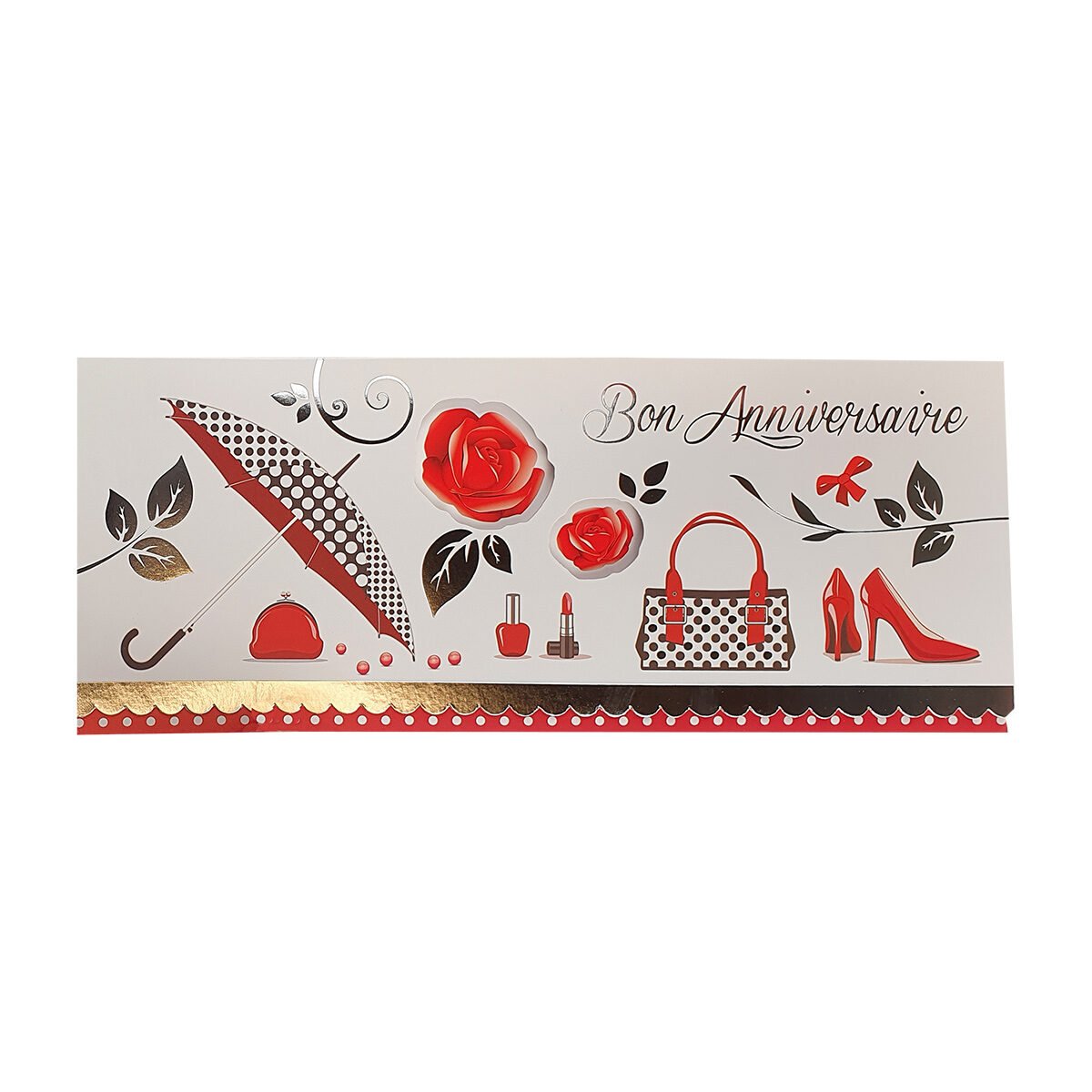 Carte postale 2 volets pour anniversaire de L 28.5 X l 11.5 cm pliée avec enveloppe Millénium