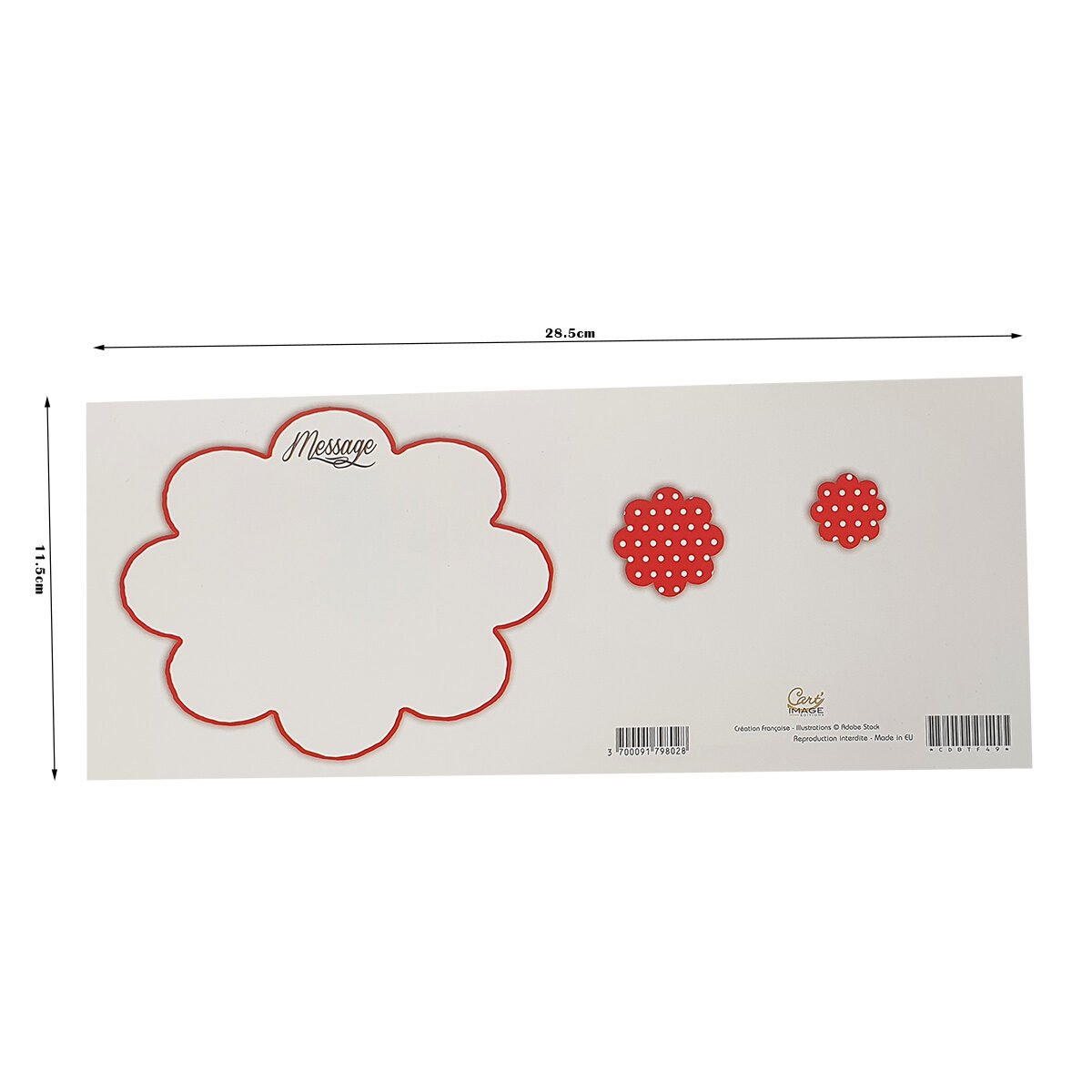 Carte postale 2 volets pour anniversaire de L 28.5 X l 11.5 cm pliée avec enveloppe Millénium