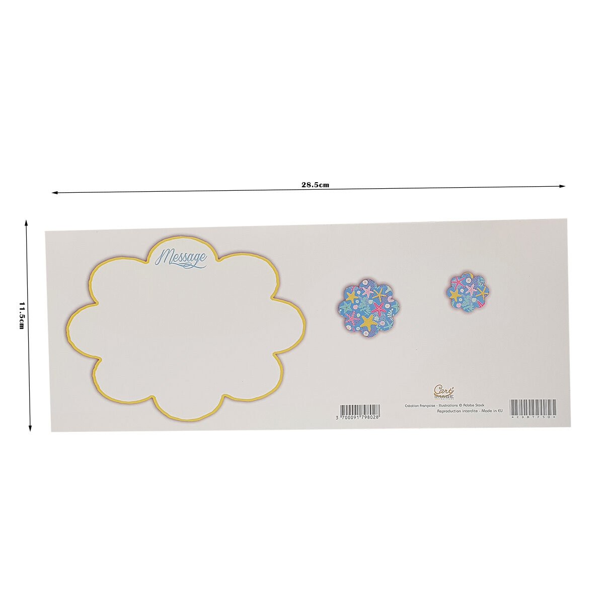 Carte postale 2 volets pour anniversaire de L 28.5 X l 11.5 cm pliée avec enveloppe Millénium