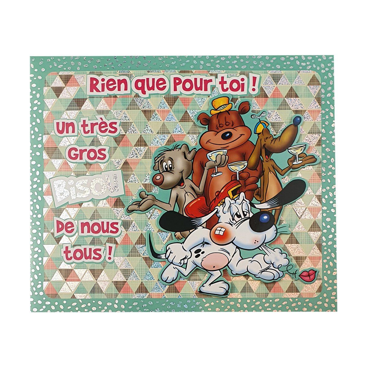 2-fold postcard for birthday of L 18 X l 16 cm folded with Pop up envelope