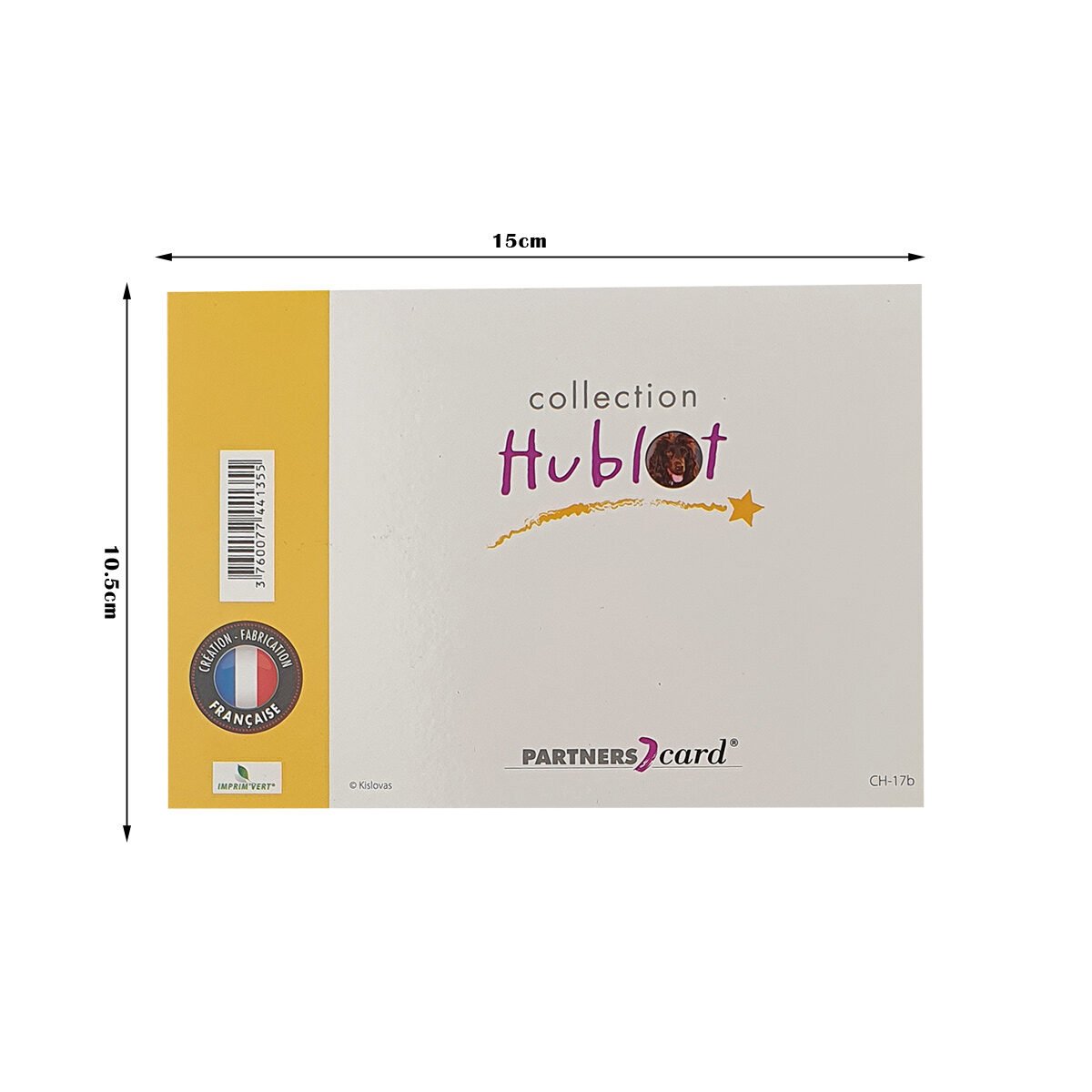 2-fold birthday postcard, L 15.0 X l 10.5 cm, folded with Hublot envelope