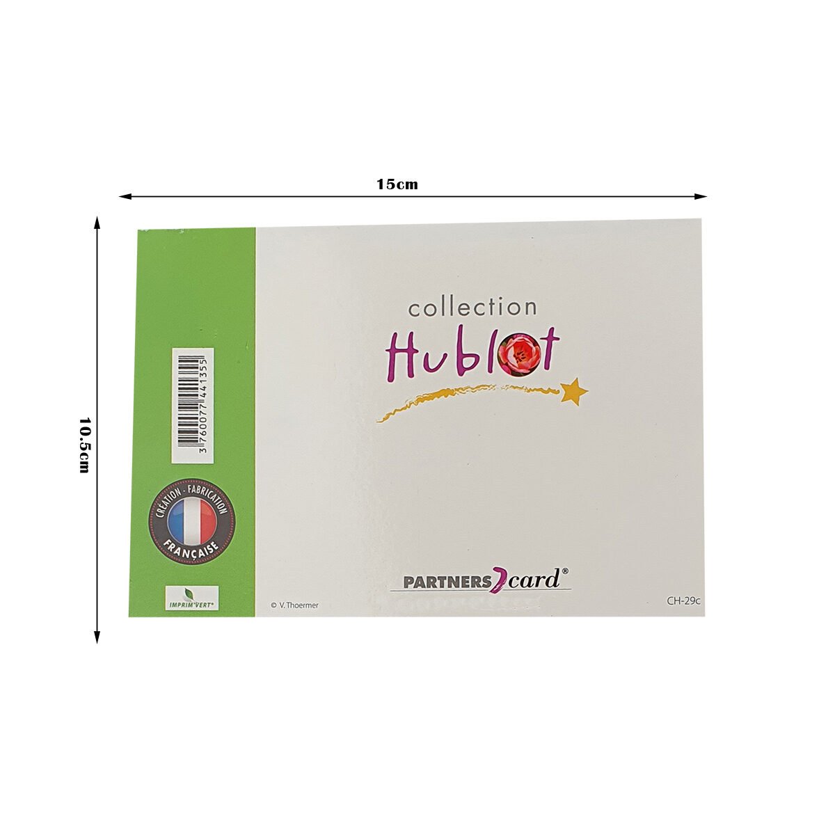 2-fold postcard for any occasion of L 15.0 X l 10.5 cm folded with Hublot envelope
