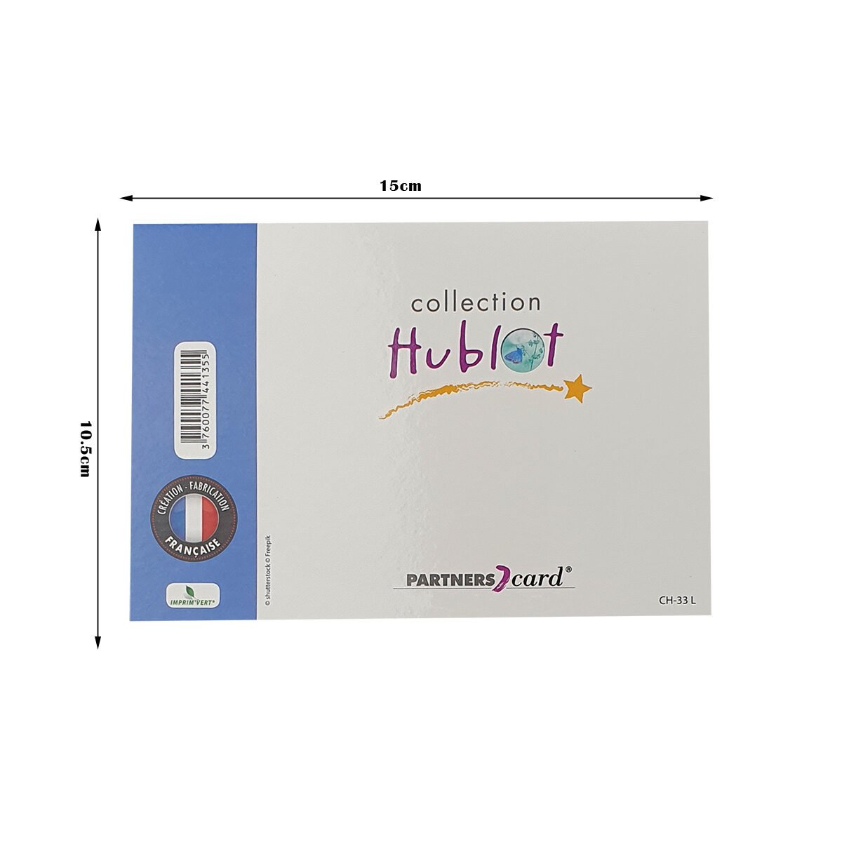 2-fold postcard for any occasion of L 15.0 X l 10.5 cm folded with Hublot envelope