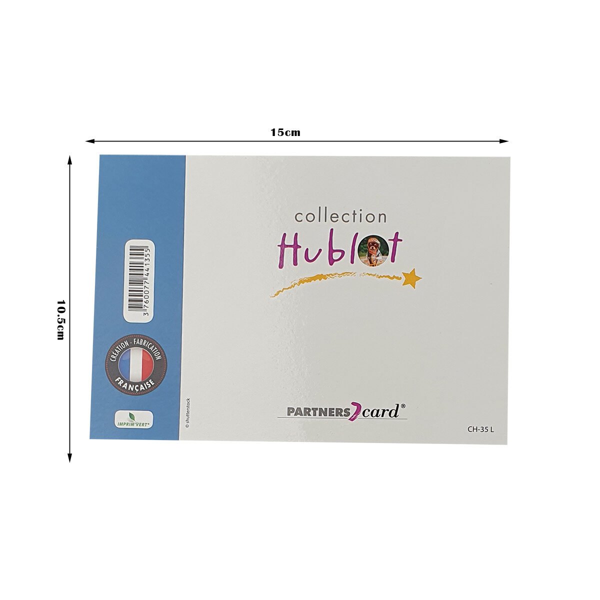 2-fold postcard for any occasion of L 15.0 X l 10.5 cm folded with Hublot envelope