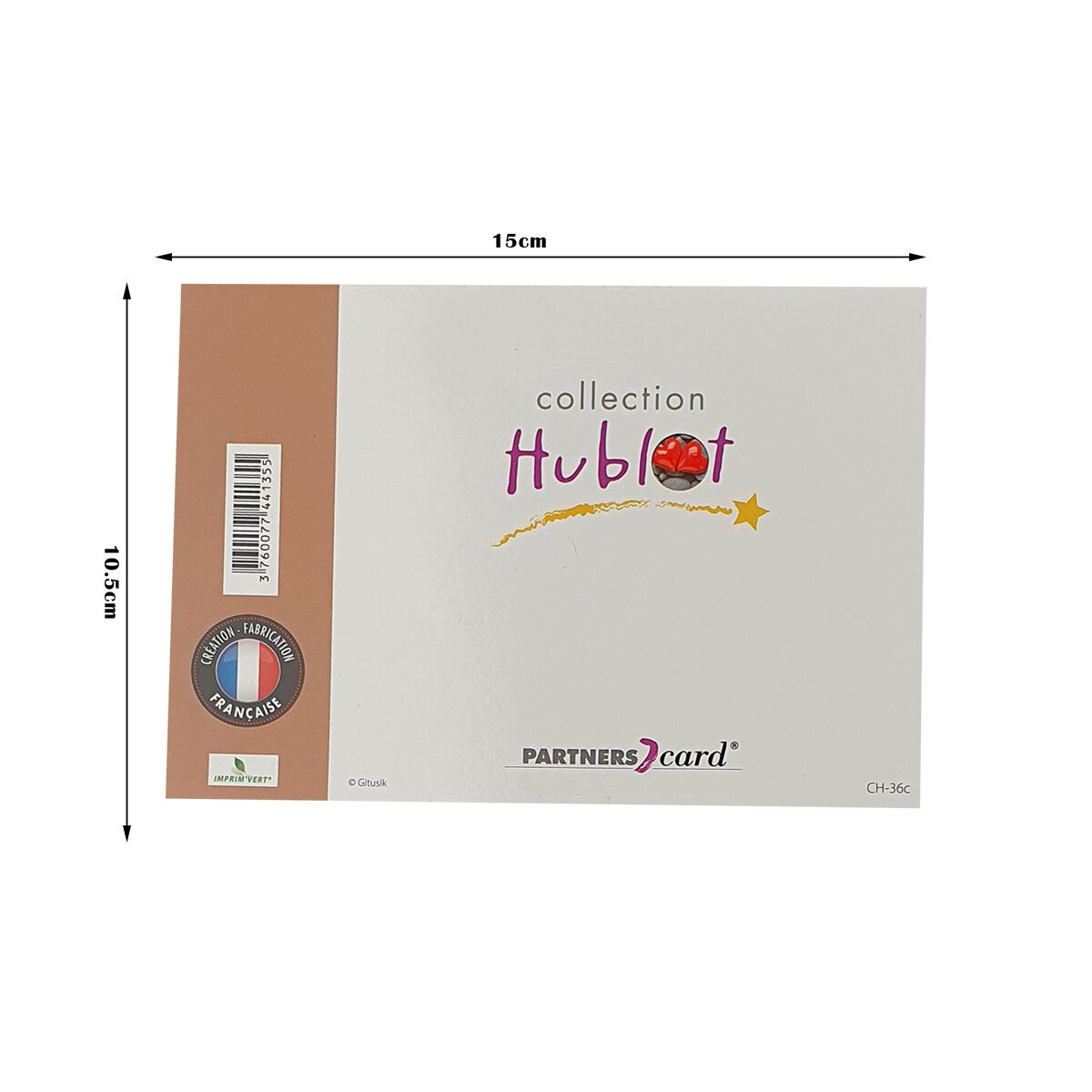 2-fold postcard for any occasion of L 15.0 X l 10.5 cm folded with Hublot envelope