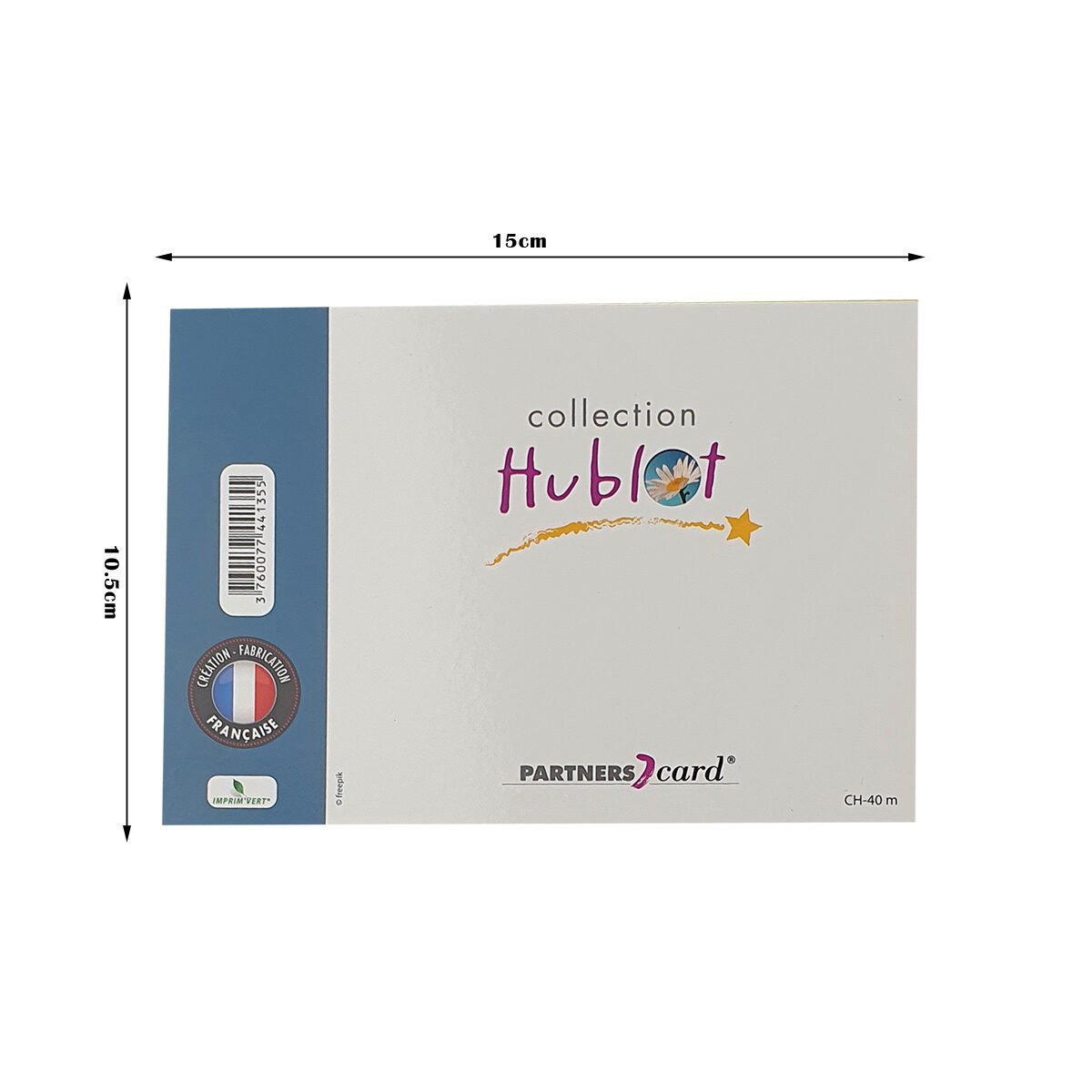2-fold postcard for any occasion of L 15.0 X l 10.5 cm folded with Hublot envelope