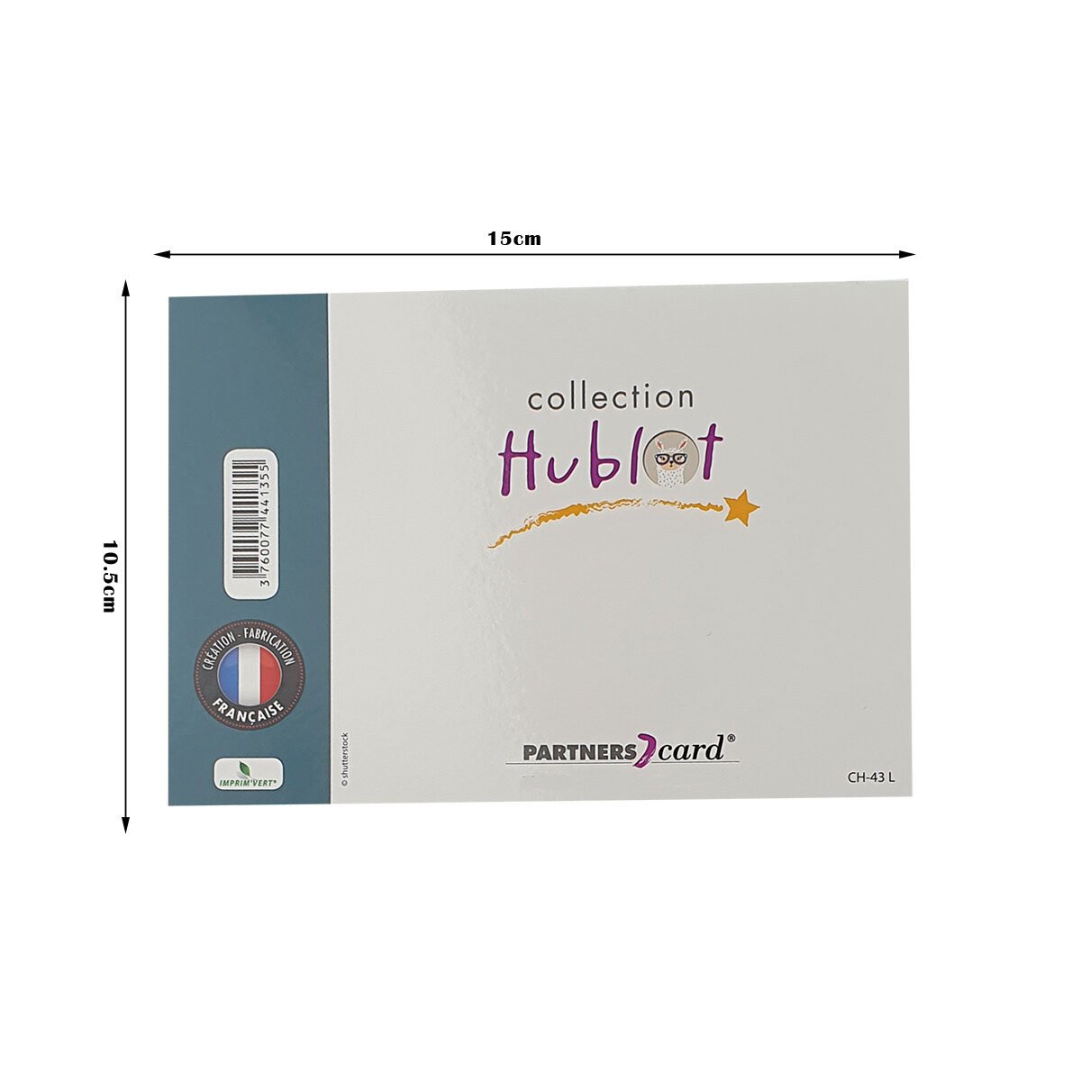 2-fold postcard for any occasion of L 15.0 X l 10.5 cm folded with Hublot envelope