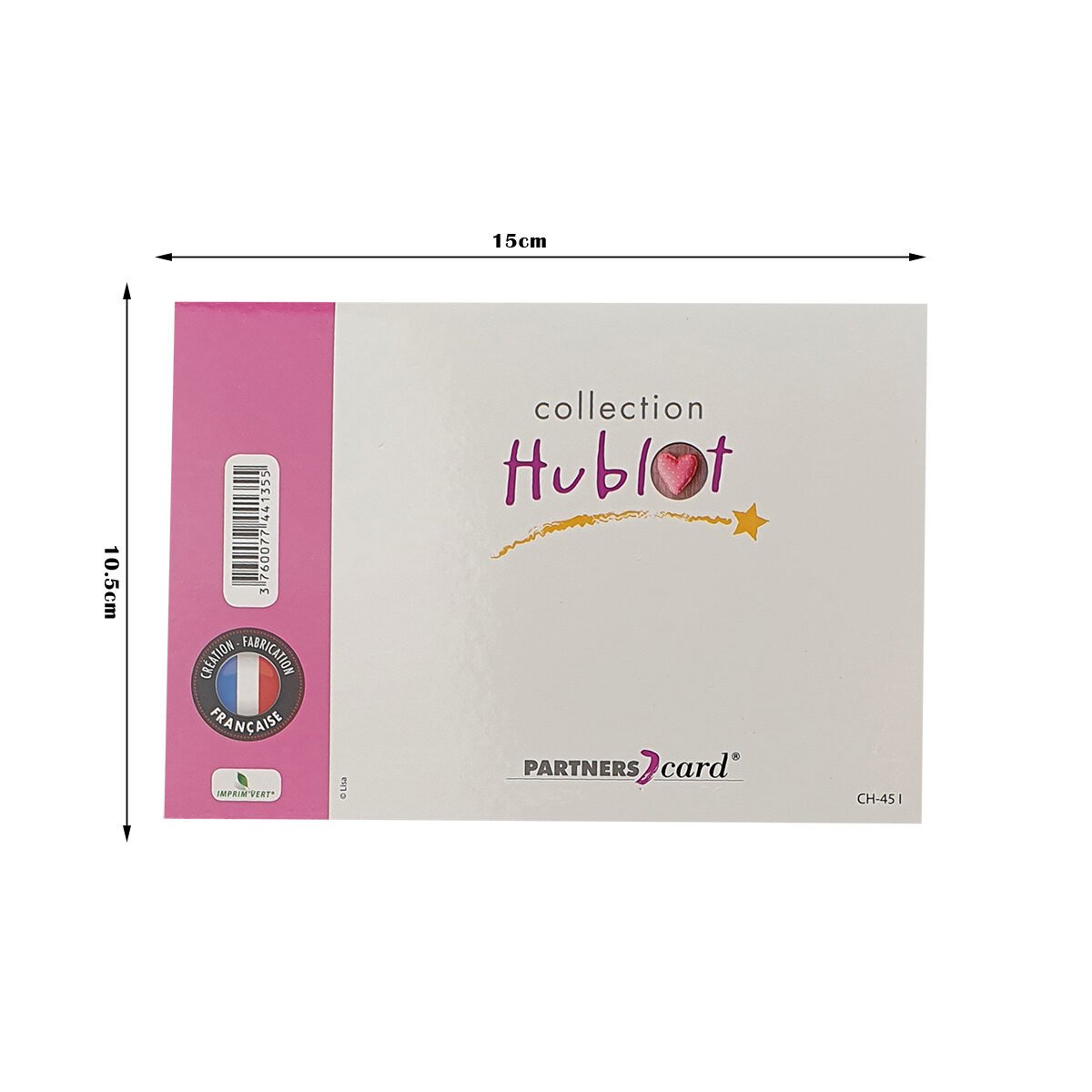 2-fold postcard for any occasion of L 15.0 X l 10.5 cm folded with Hublot envelope
