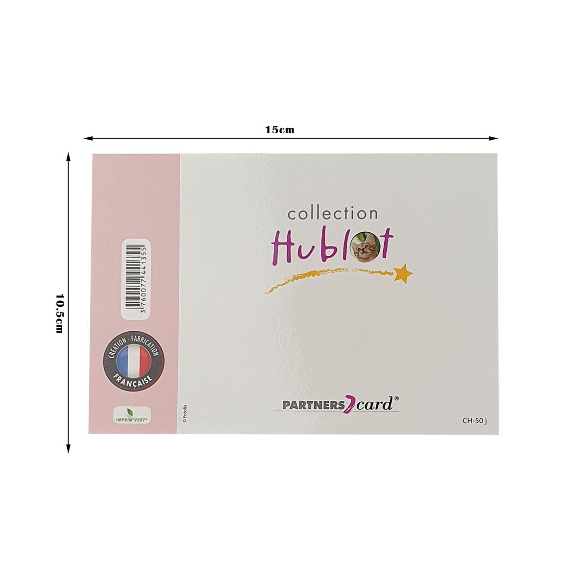 2-fold postcard for any occasion of L 15.0 X l 10.5 cm folded with Hublot envelope