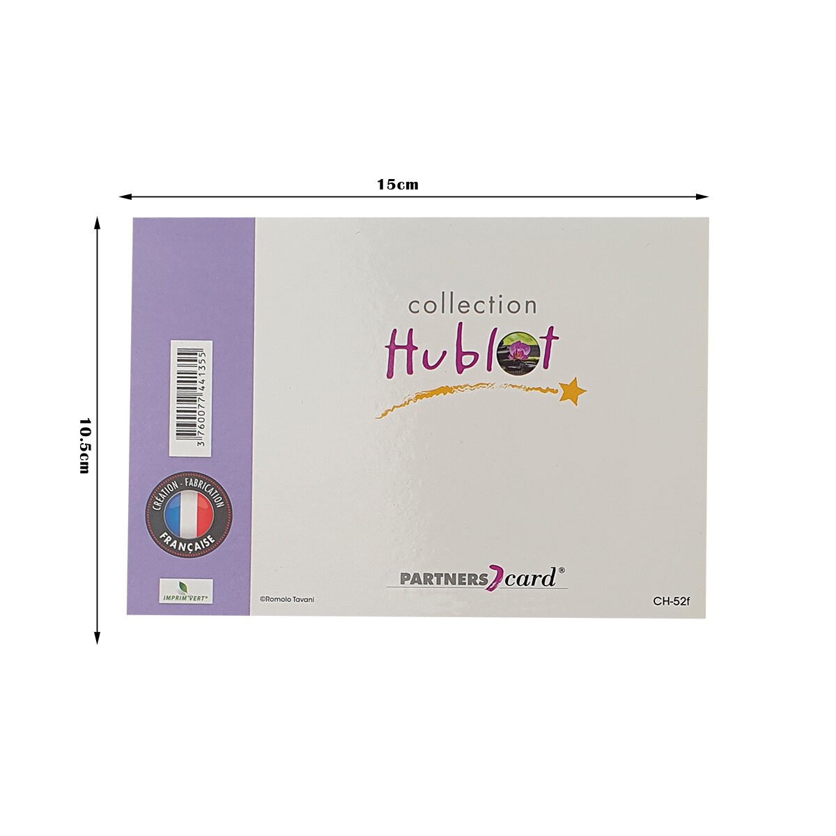 2-fold postcard for any occasion of L 15.0 X l 10.5 cm folded with Hublot envelope