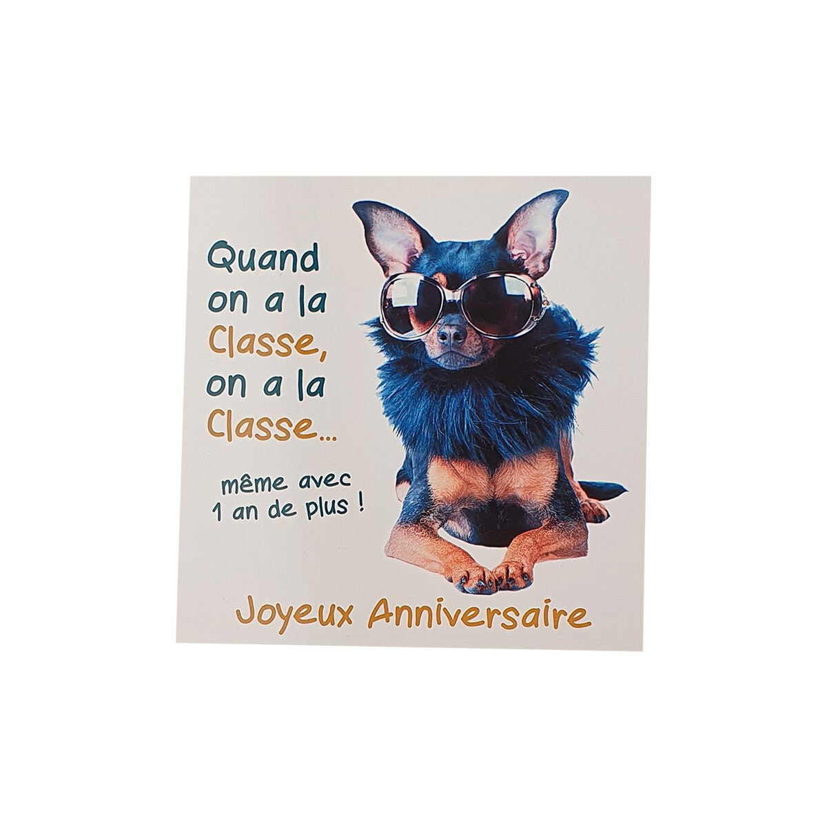 Postcard for birthday 12 X 12 cm with envelope Carré fun