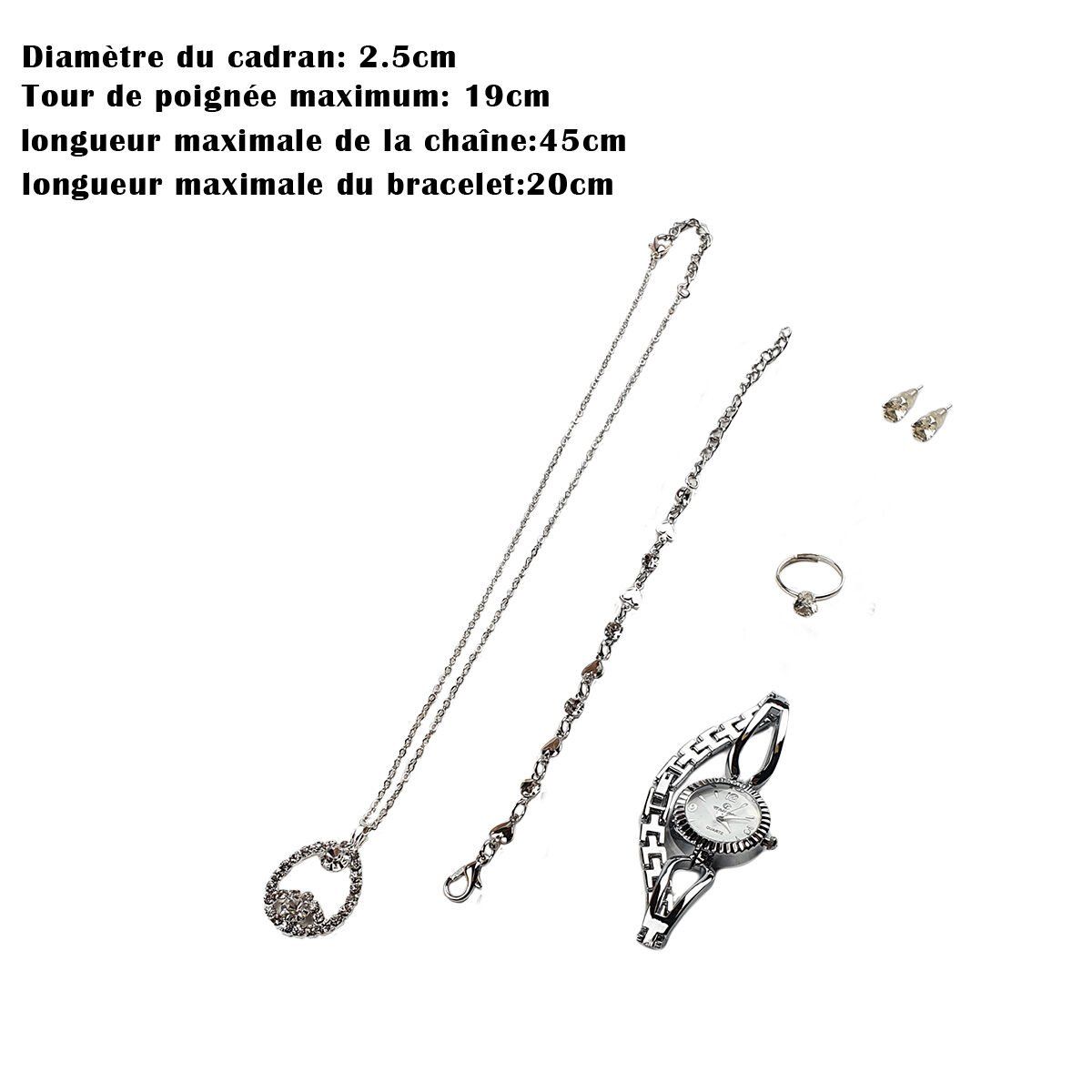 Ensemble de montre et de bijoux fantaisie assorties pour femme dans un joli coffret cadeau Chtime