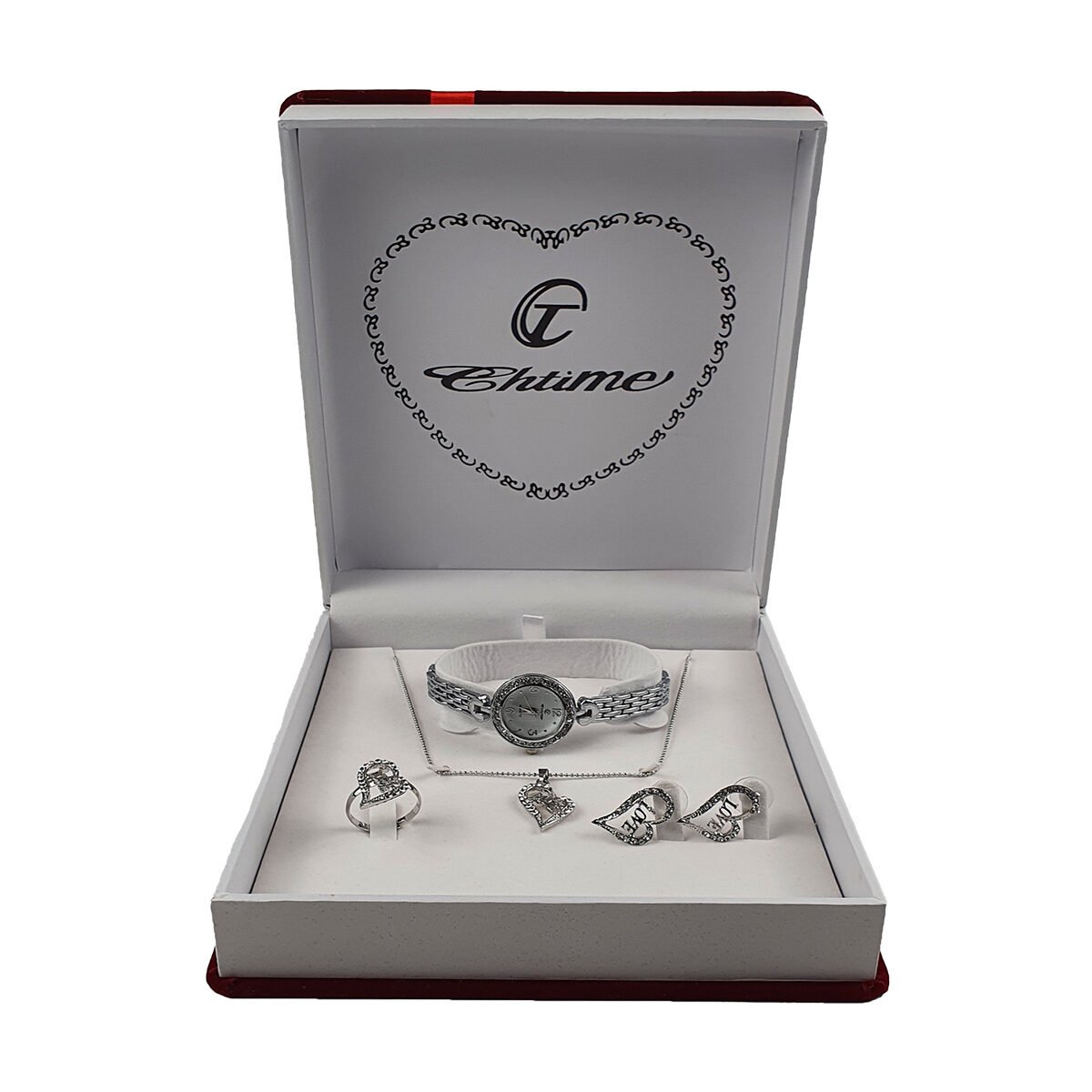 Ensemble de montre et de bijoux fantaisie assorties pour femme dans un joli coffret cadeau Chtime