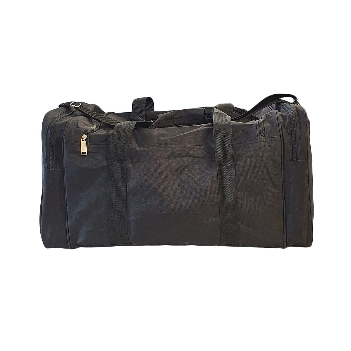 Travel bag in black polyester plastic lined L 55 x W 27 x H 30 cm with optional adjustable shoulder strap included Laurent L