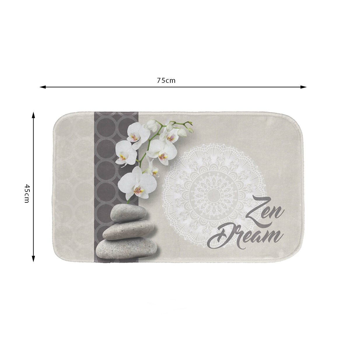 Orchizen microfibre bath mat L 75 x W 45 cm with non-slip pads on the back Interior softness