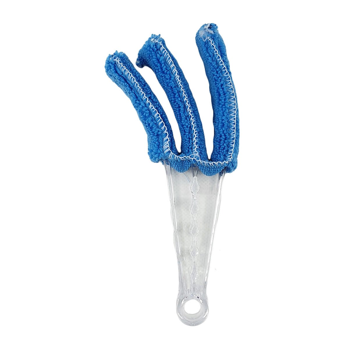 Plumeau spécial store vénitien en plastique transparent et microfibre bleu L 22 cm Luance