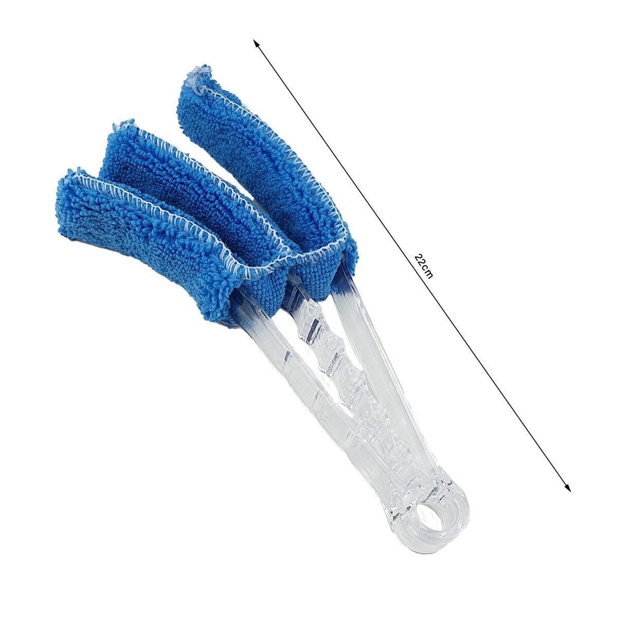 Plumeau spécial store vénitien en plastique transparent et microfibre bleu L 22 cm Luance