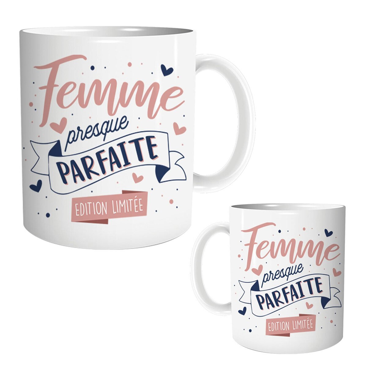 Mug "Femme presque parfaite" en céramique brillante 35 cl