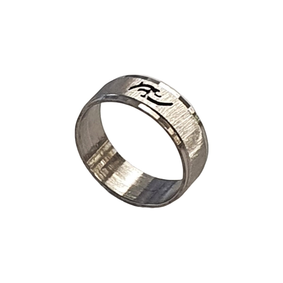 Bague Tribal en acier inoxydable argenté H 0.8 cm