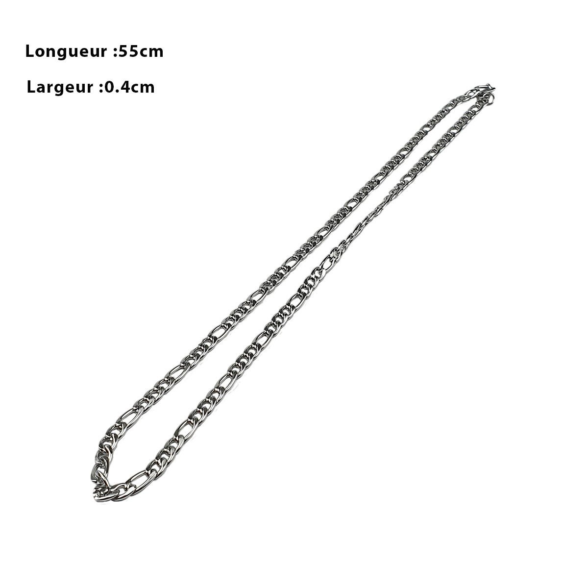 Stainless steel chain Figaro mesh 1 + 3 L 55 X 0.4 cm