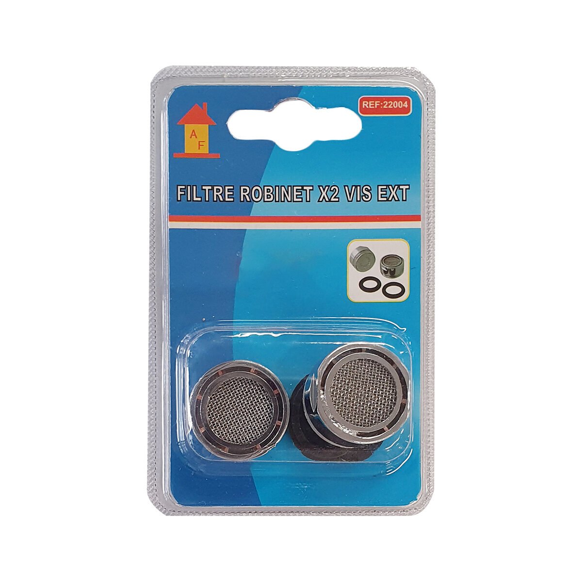 Lot de 2 filtres à robinet en vis extérieure avec 2 joints
