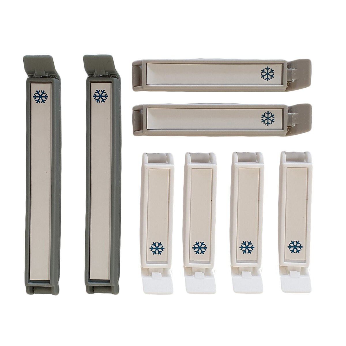 Lot de 8 clips de fermeture de sachet de 3 tailles différentes en polypropylène avec 1 étiquettes dessus Maître chef