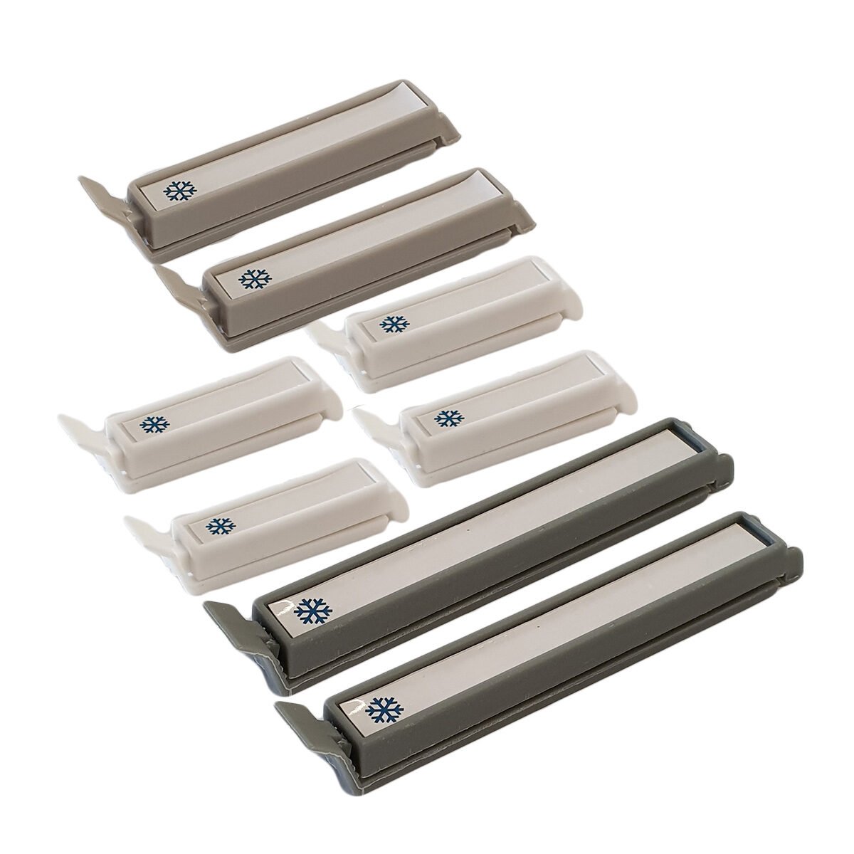 Lot de 8 clips de fermeture de sachet de 3 tailles différentes en polypropylène avec 1 étiquettes dessus Maître chef