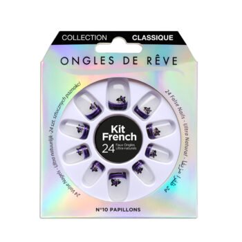 Kit of 24 false nails "Dream nails" n ° 10 Butterflies with glue