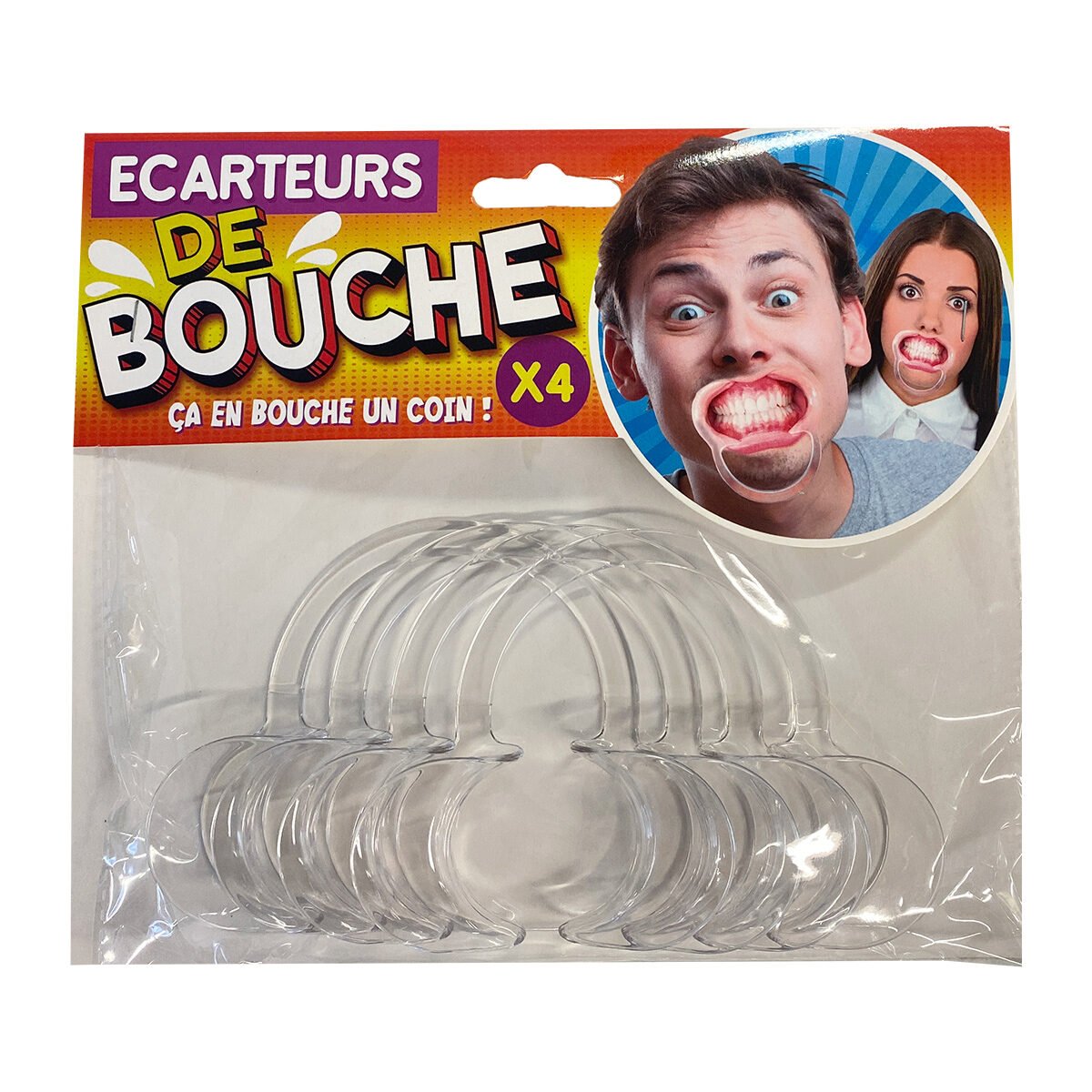Set of 4 transparent plastic mouth spacers