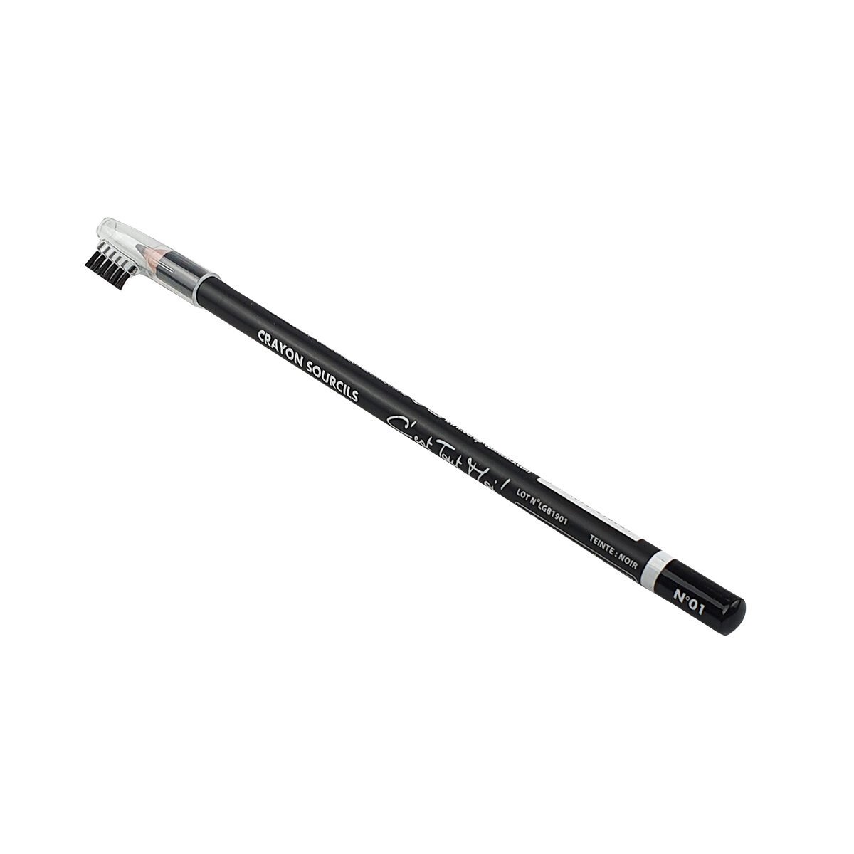 Crayon sourcils n°01 noir avec capuchon brosse Miss Europ