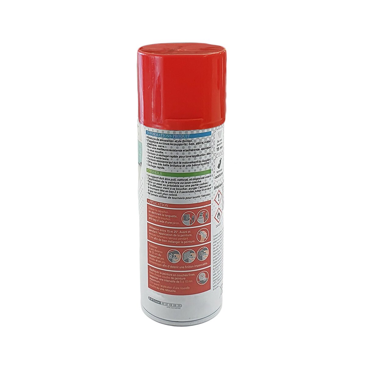Bombe de peinture aérosol rouge clair brillant RAL 2002 400 mL Belle couleur