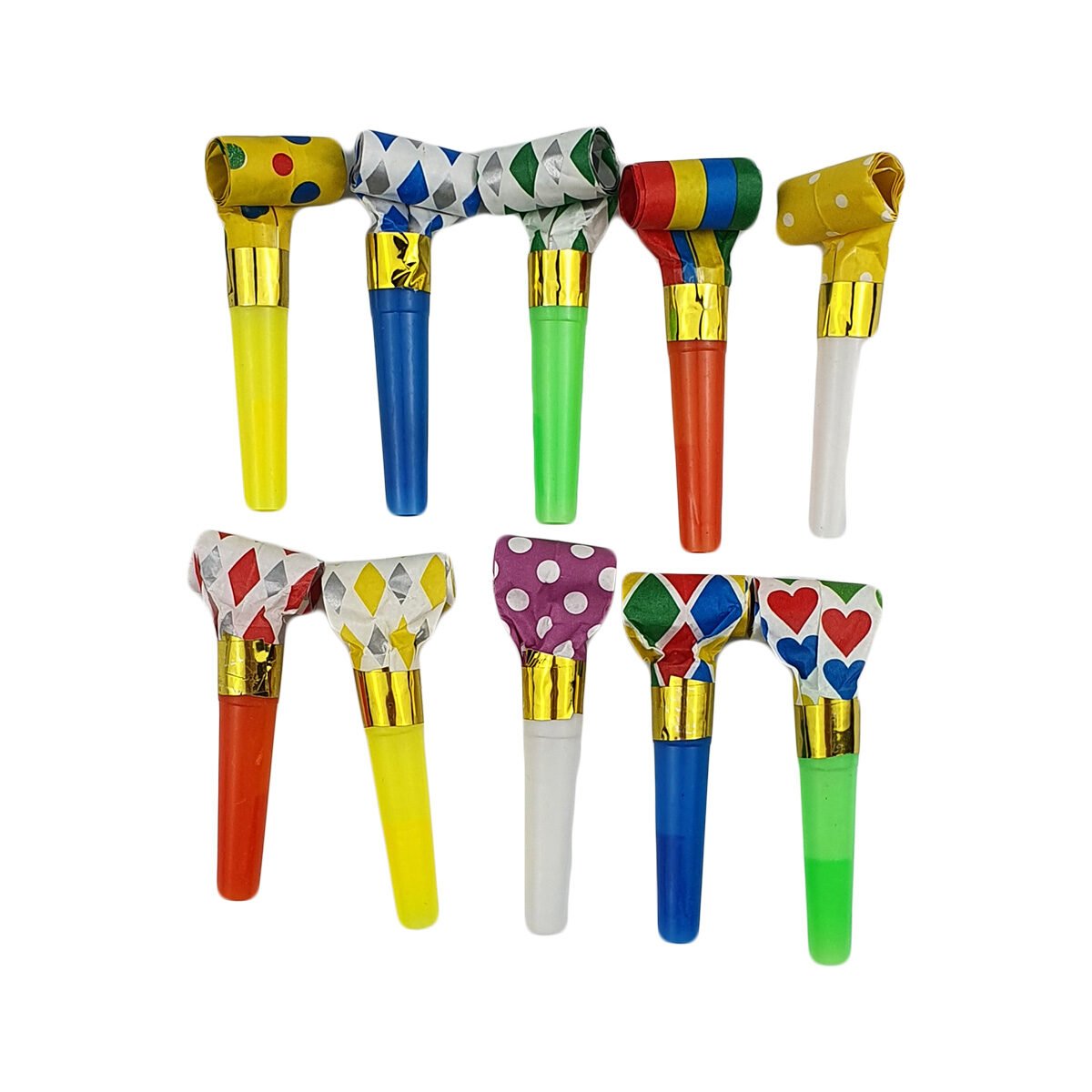 Pack of 10 multicolored paper/plastic slippers