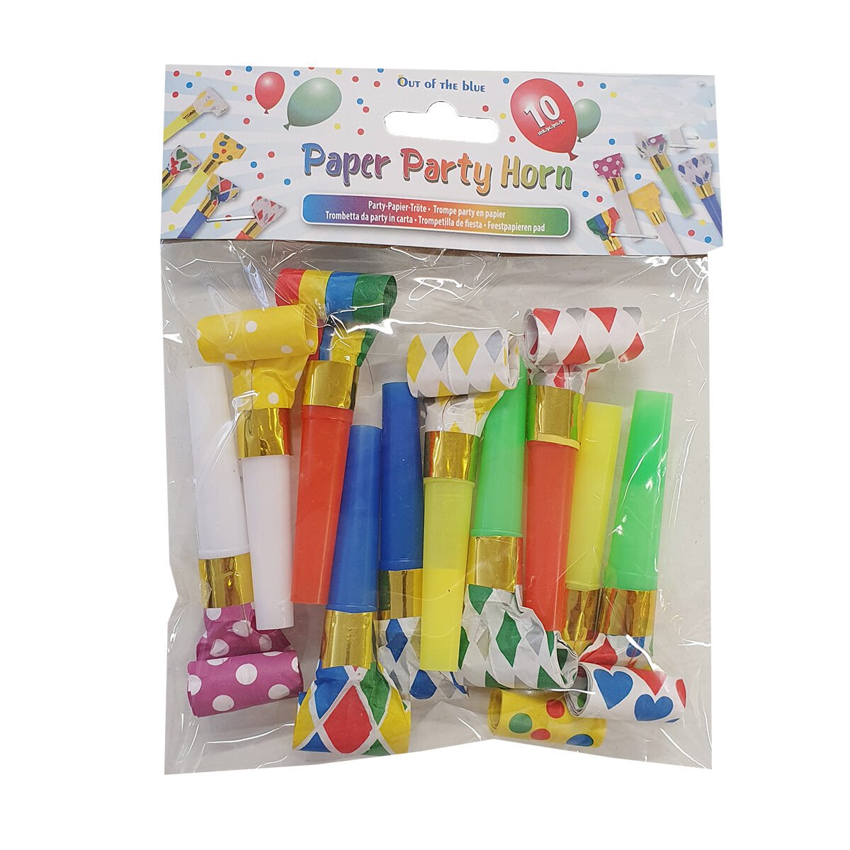 Pack of 10 multicolored paper/plastic slippers