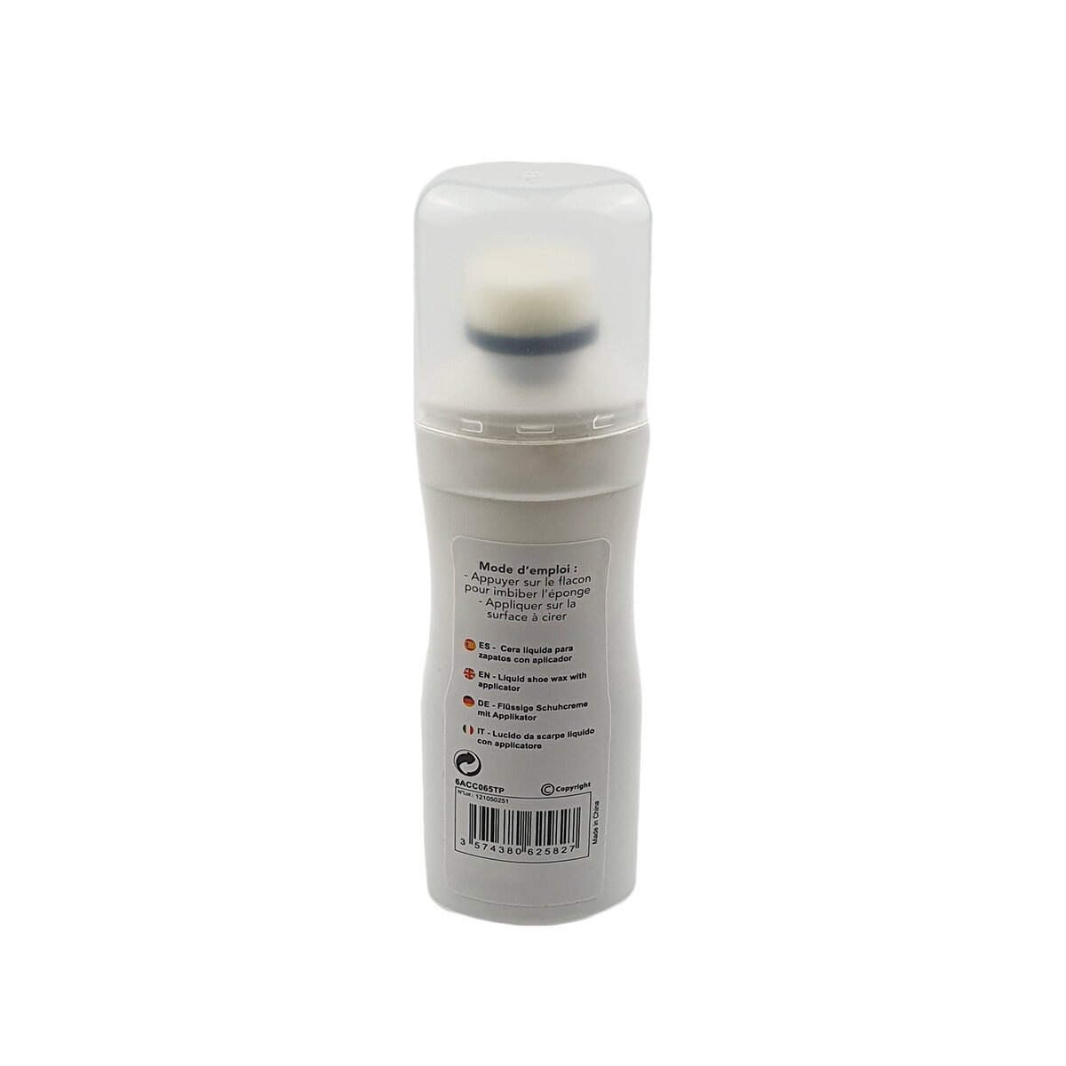 Cirage liquide incolore 75 ml avec éponge applicatrice intégrée au tube Flipless
