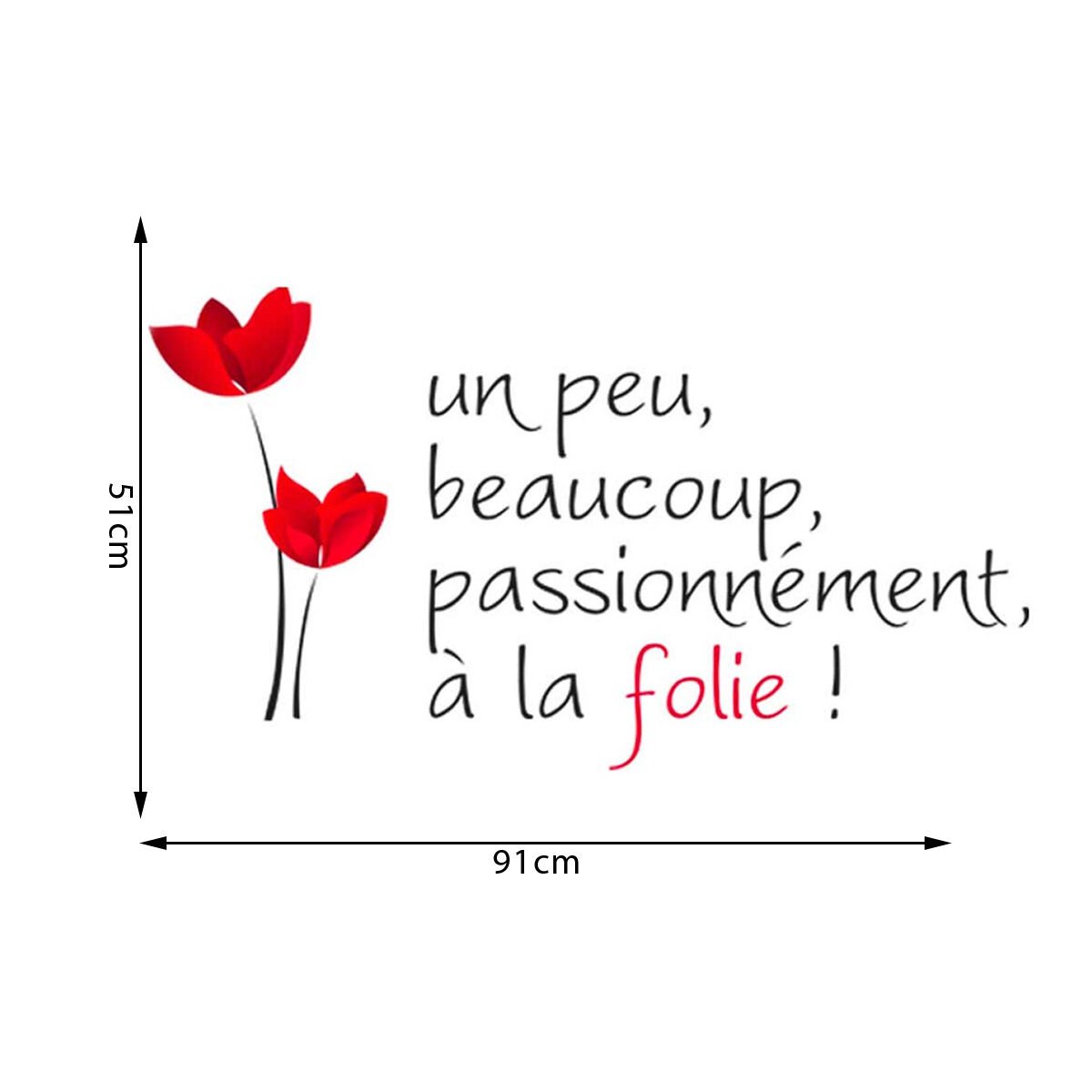 Stickers muraux qualité premium "Un peu beaucoup" l 91 x H 51 cm