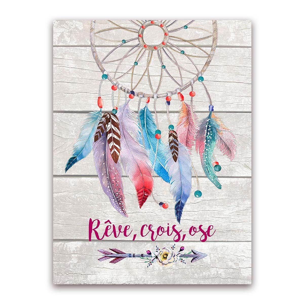 Printed Canvas Picture Dream Trap Colorful Feathers