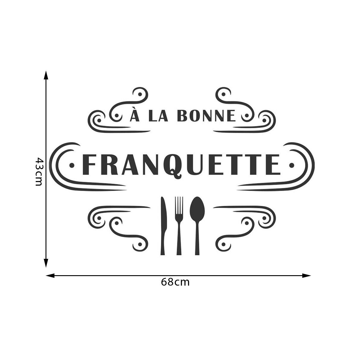 Premium quality wall stickers "Bonne franquette" W 68 x H 43cm