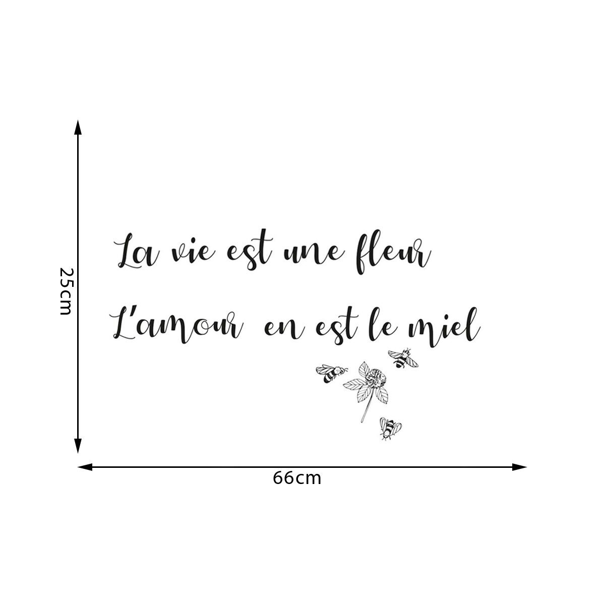 Stickers muraux qualité premium "la vie est une fleur" l 66 x H 25cm