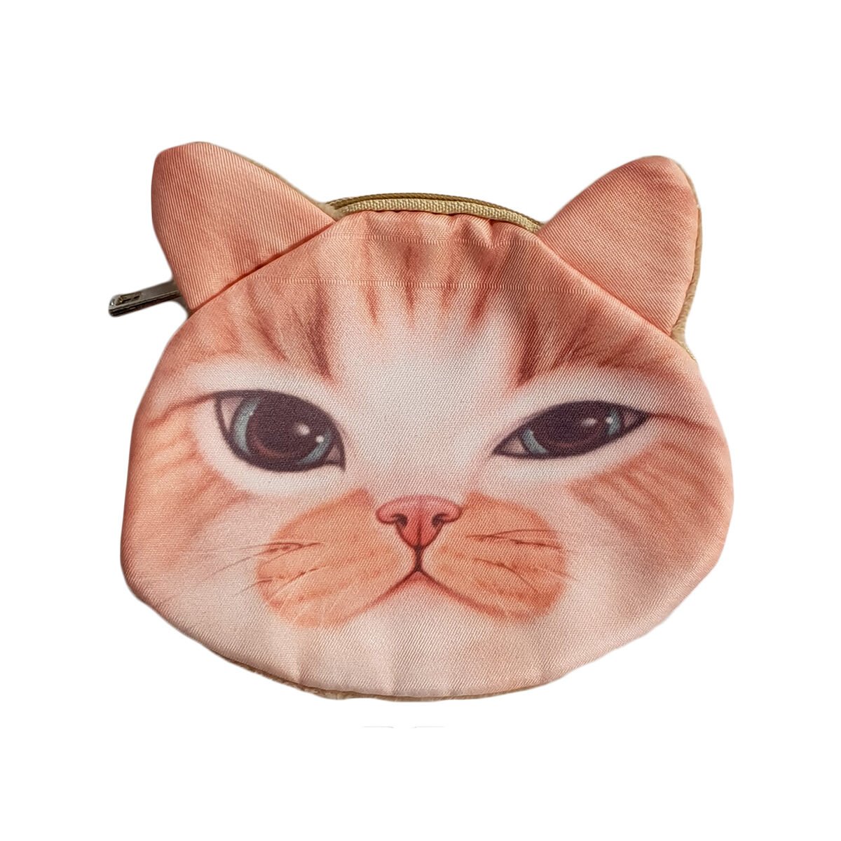Polyester cat head coin purse